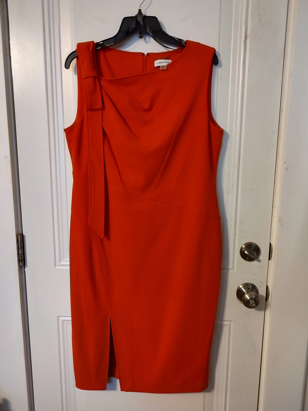 Calvin Klein Women's Sleeveless Red Sheath Dress